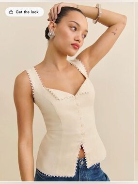 Reformation Viola Linen Top